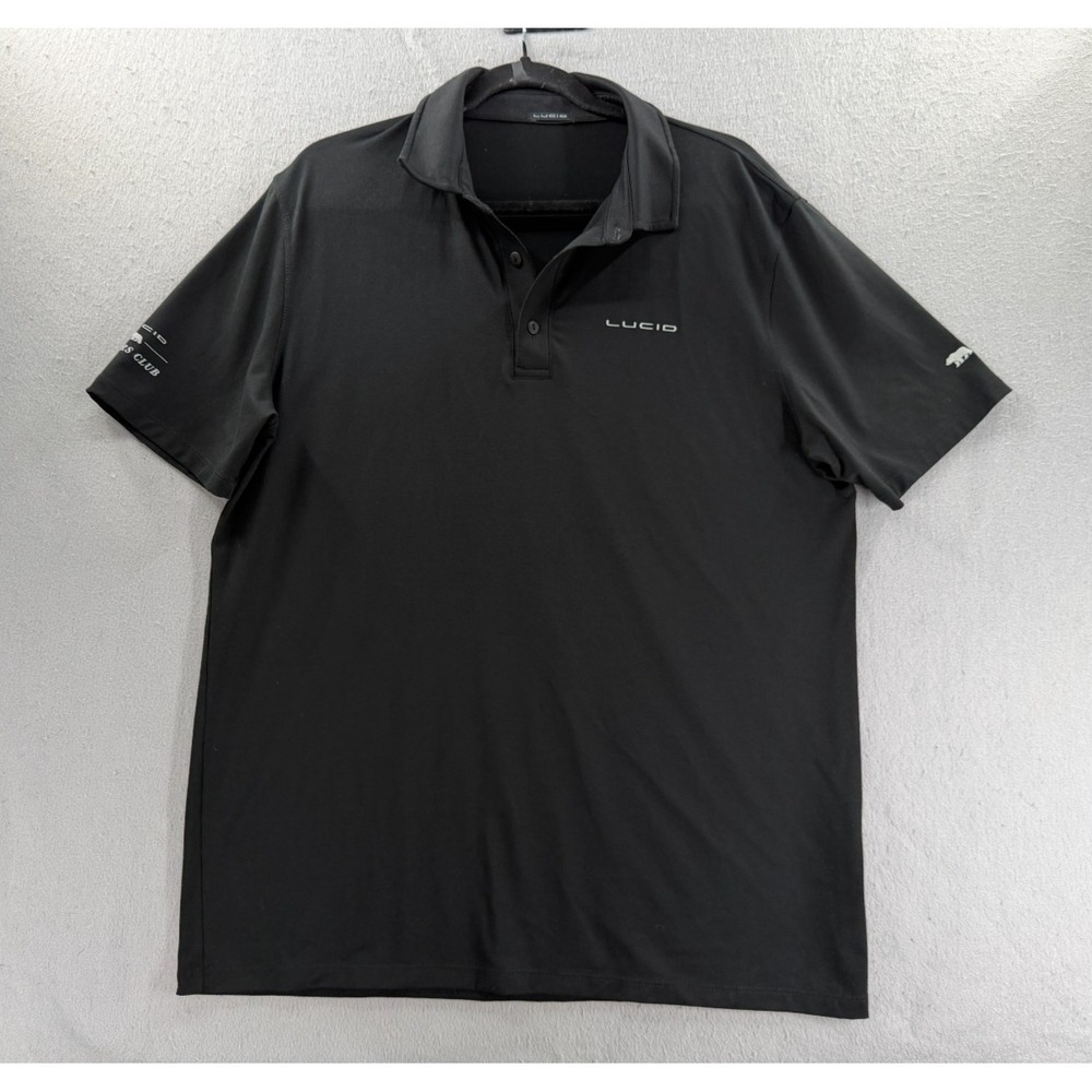 Lucid Polo Shirt Mens XL Black Owners Club Stretch Performance Ev Electric Car